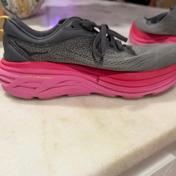 Hoka Gray and Pink Athletic Shoes - Picture 4 of 8